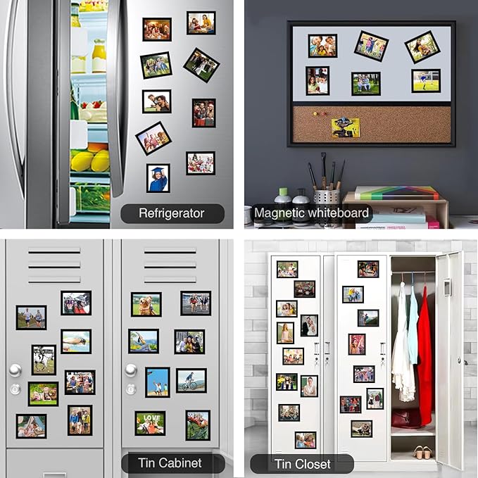 Magnetic Picture Frames with Black Border, Mini Wallet Size Magnet Photo - Image 7