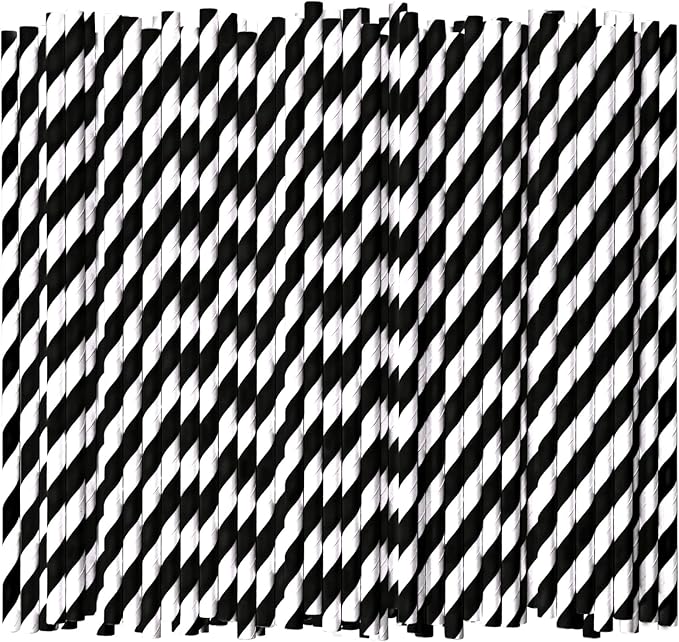 7.75'' Disposable Paper Drinking Straws Bulk by chunspak