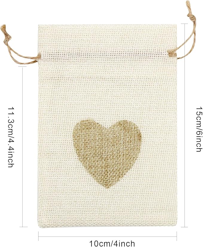 SumDirect Heart Burlap Bags - Image 2