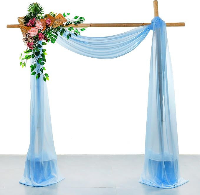 VDS Pack of 1 Panel Wedding Arch Draping Fabric Sheer Chiffon Fabric Drapery by VDS