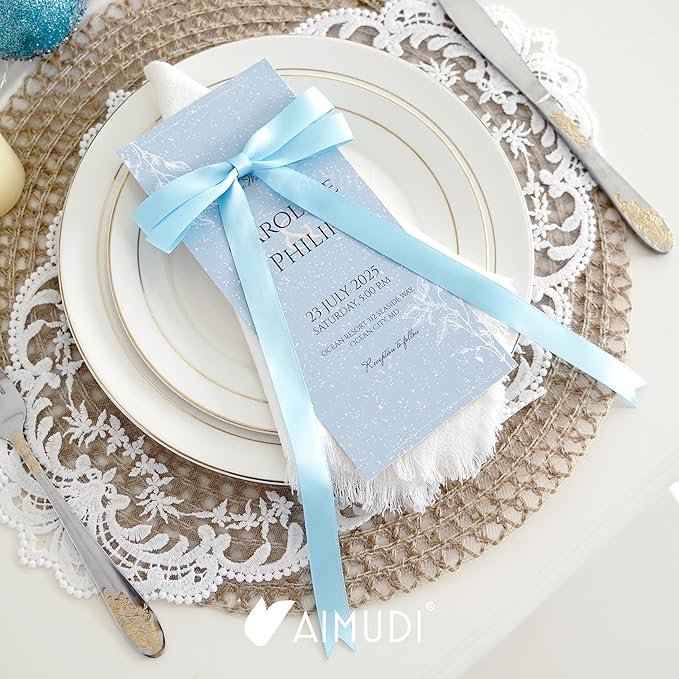 AIMUDI Baby Blue Bows 5 × 10" Satin Bows - Image 6