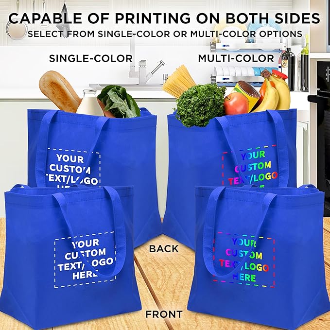 DISCOUNT PROMOS Custom Southern Style Grocery Tote Bags Set of 100 - Image 6
