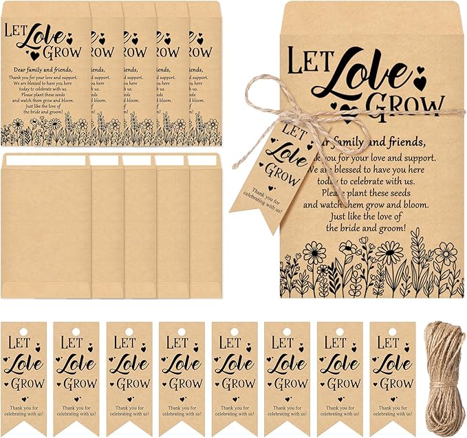 50 Sets Let Love Grow Wedding Favors by Noveread
