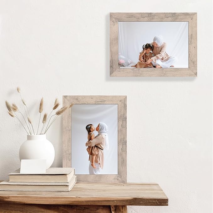 6x9 Picture Frame Set of 4, Smoke Gray Frame - Image 2