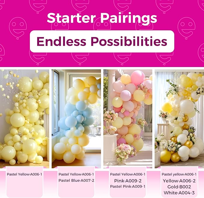Bezente Pastel Yellow Latex Party Balloons - Image 4