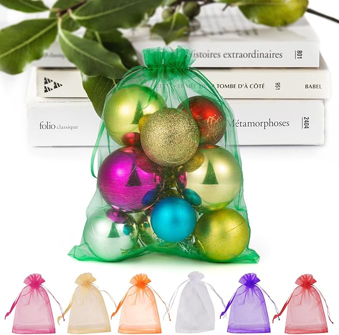 ANZNKU 100 Pack Organza Bags 6x9 Inch, Mesh Bags by ANZNKU