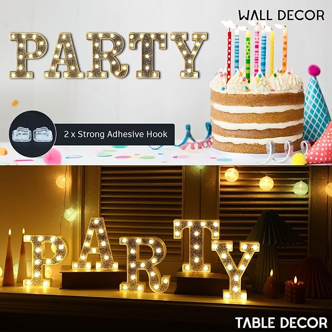 Light Up Marquee Letters for Table Decorations, Glitter Signs for Prom - Image 4