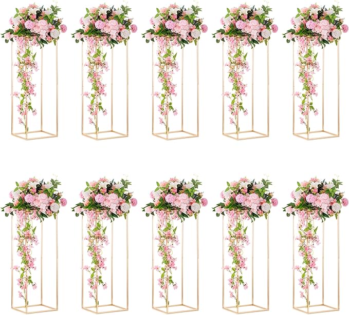 Gold Flower Stand for Table: 31.5” Tall Centerpiece Stand for Wedding Table by CreatedforWeddingsandHome