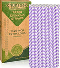 Compostable Paper Drinking Straws 10 Inch Long, by chunspak