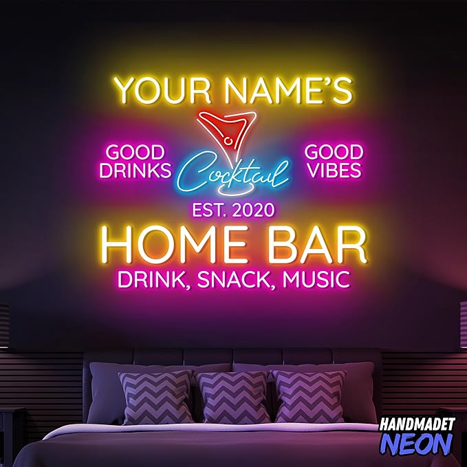Personalized Cocktail Neon Sign Accessories, Custom Home Bar, Man Cave Decor - Image 2