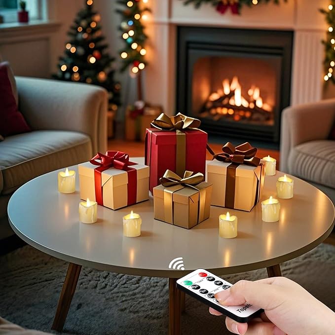 Topstone 12pcs Flickering Flameless Candles, Battery Operated LED Candles - Image 4