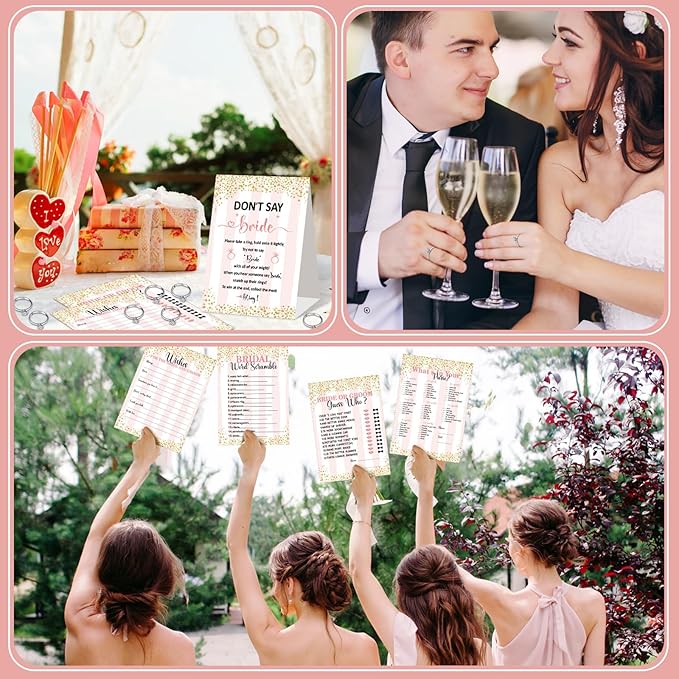 Estune 331 Pcs Bridal Shower Games Supplies, 5 Sets 250 Pcs Wedding Cards 1 Put - Image 6