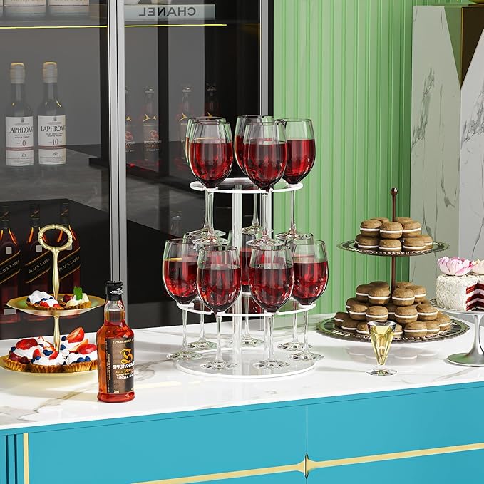 Champagne Tower, Circle Acrylic Champagne Display Rack Stand - Image 3