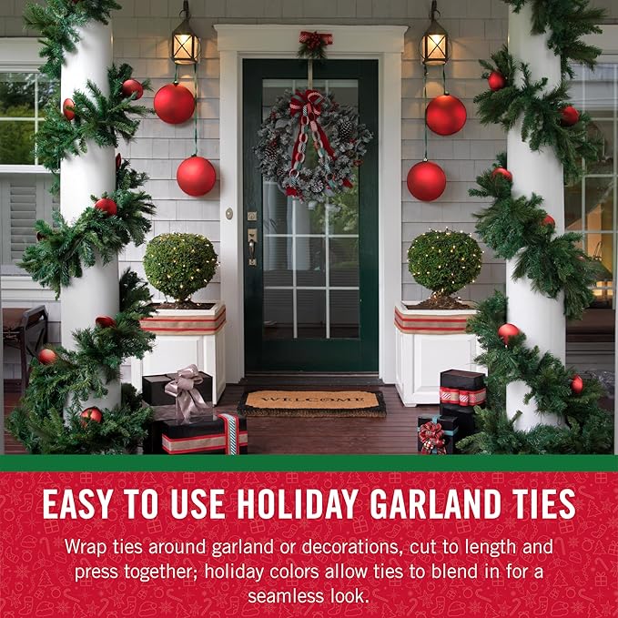VELCRO Brand Holiday Garland Ties or Cable Straps | Hang Garlands, Lights or - Image 2