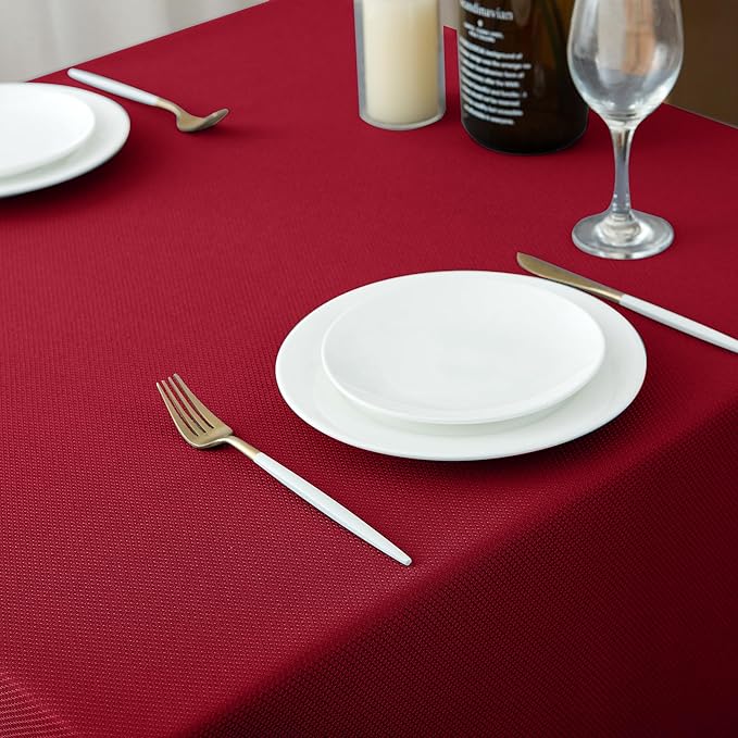 Biscaynebay Textured Fabric Christmas Square Table Cloth 60x60 Inch, Wedding - Image 7