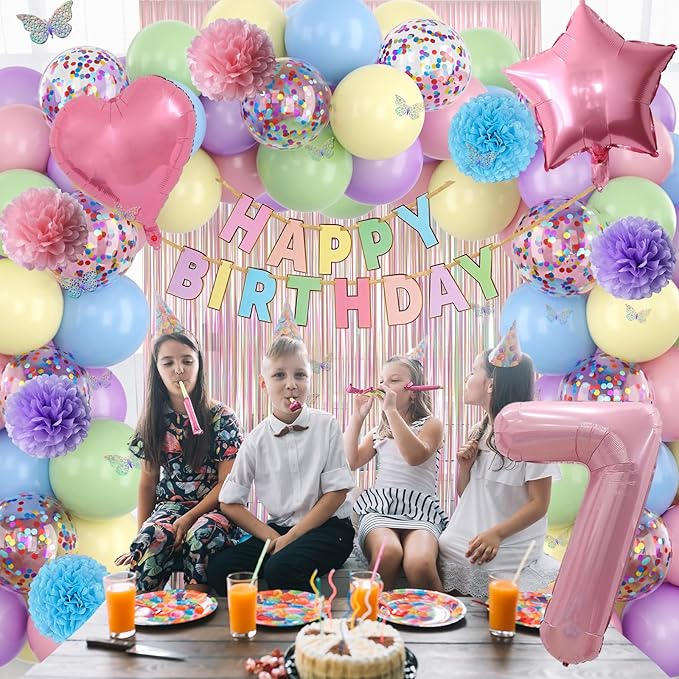 Pastel 7th Birthday Party Decorations - Image 5