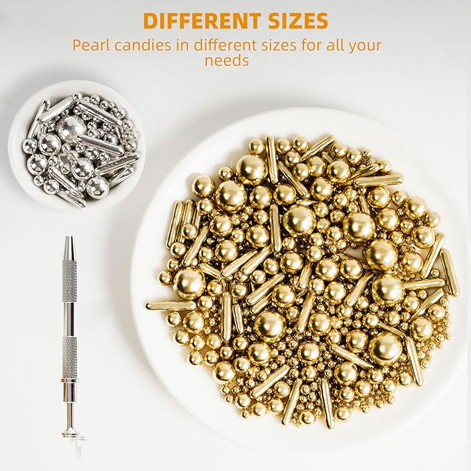 Kasvan Gold and Silver Sugar Sprinkles - Image 2