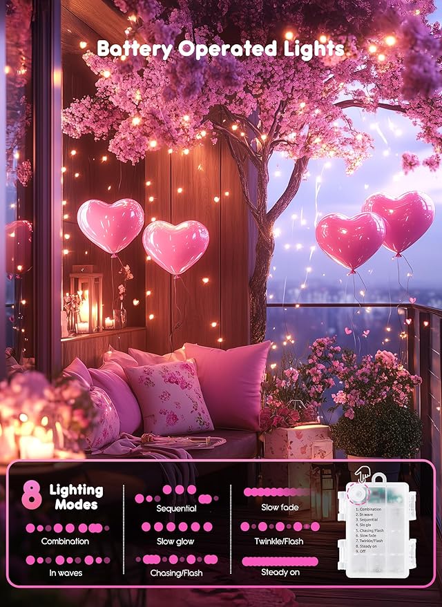 66Ft 200 LED Outdoor String Lights, Waterproof Twinkle Lights - Image 5