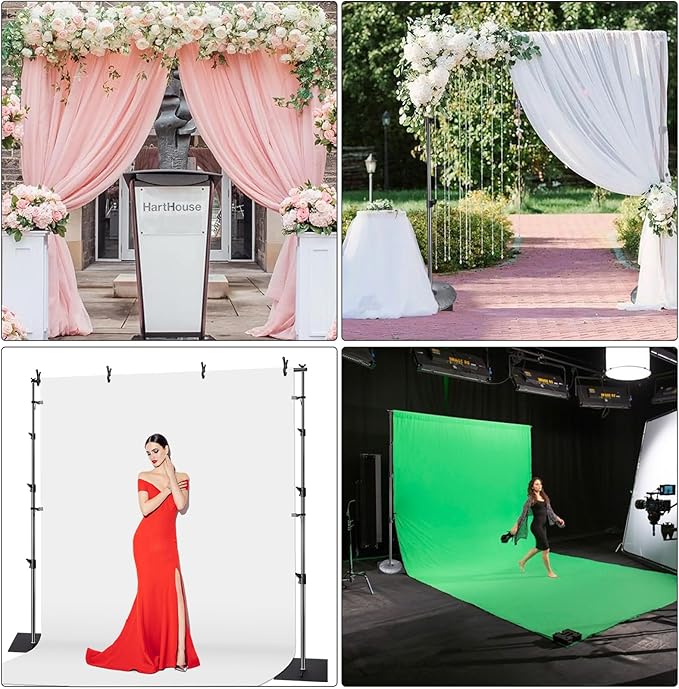 SLOW DOLPHIN Pipe and Drape Photography Backdrop Stand Kit Adjustable Photo - Image 7
