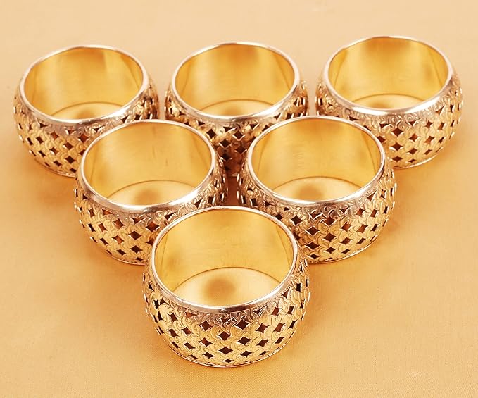 Brass Base Handcrafted Beautiful Hand Cut Mesh Work Large Size Party Dining - Image 7