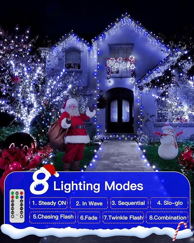 Christmas Lights Outdoor Waterproof, 196FT 600LED String Lights - Image 3