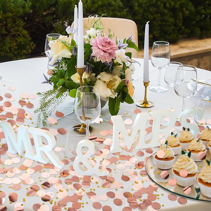 MARFOREVER Round Tissue Paper Confetti, Rose Gold Table Confetti Dots - Image 4