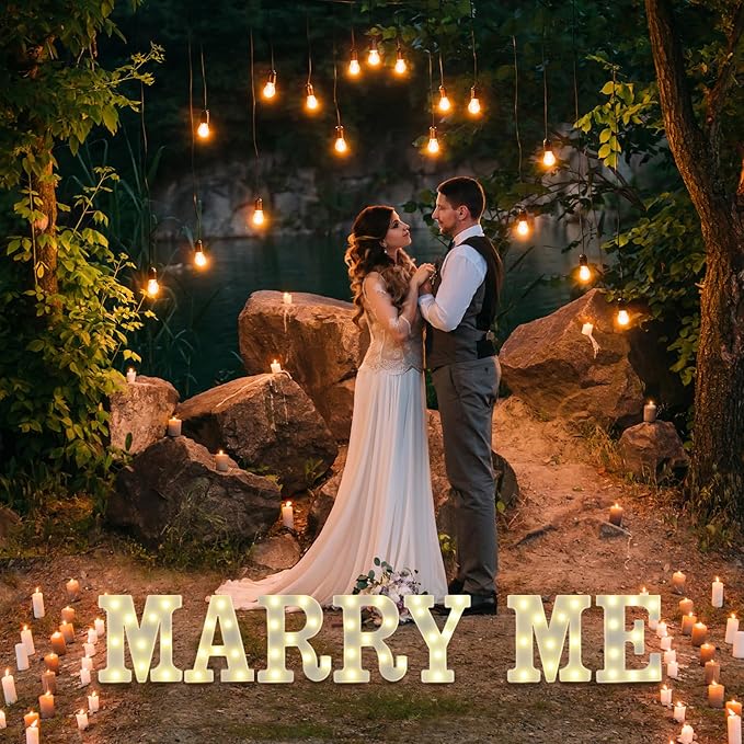 LED Marquee Letter Lights, Small Light Up Marquee MARRY ME Sign, Decorative LED - Image 6