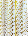 YAOSHENG Pink & Gold Paper Straws Disposable, 100% Biodegradable Multi-Pattern by YAOSHENG