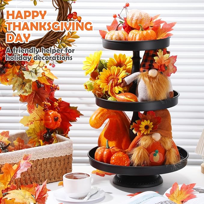Maxdot 2 Pcs 3 Tier Cupcake Stand Holder, Round Cupcake Stand Serving Tray - Image 3