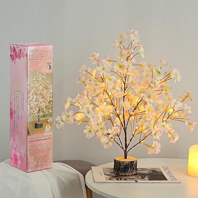 19Inch Cherry Blossom Tree Light, Lighted Artificial Tree - Image 8