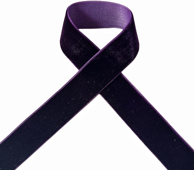 Vintage Purple Velvet Ribbon, 1 Inch X 25Yd - Image 2