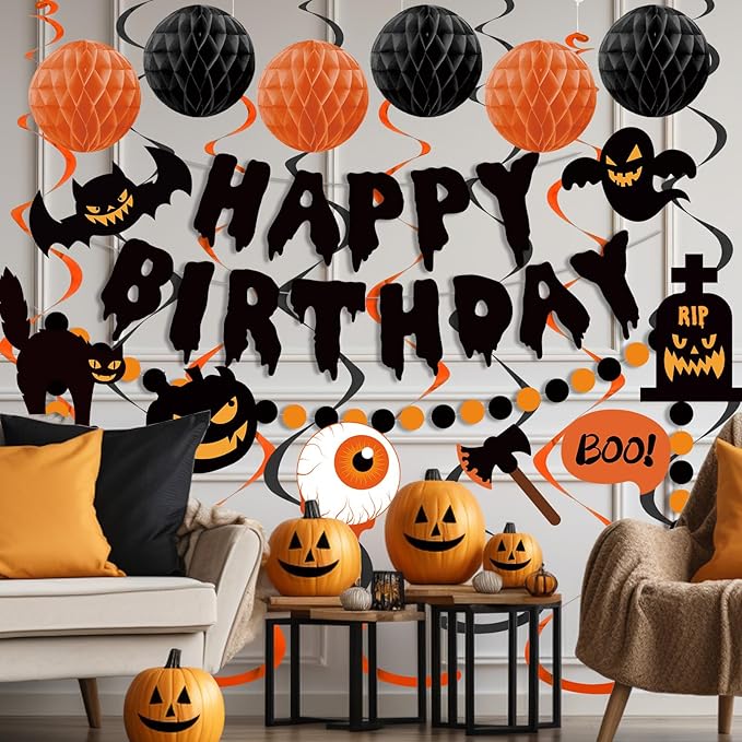 Halloween Birthday Decorations, Happy Birthday Banner - Image 7