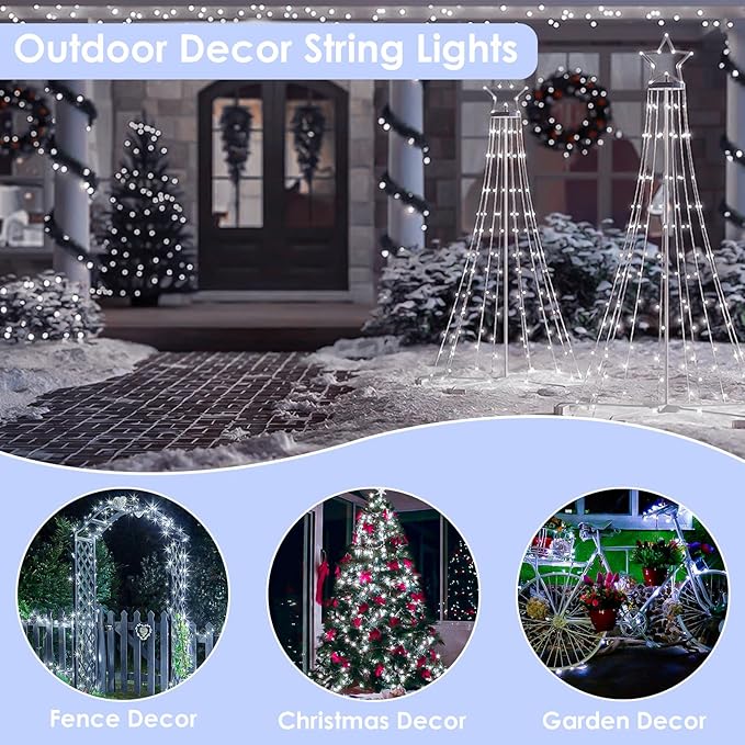 33Ft 100LED Fairy Lights Plug in, Waterproof String Lights Outdoor & Indoor 8 - Image 6
