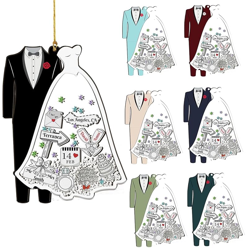 Personalized Wedding Shake Ornament, Custom Bride and Groom Christmas Ornament by NiceBro