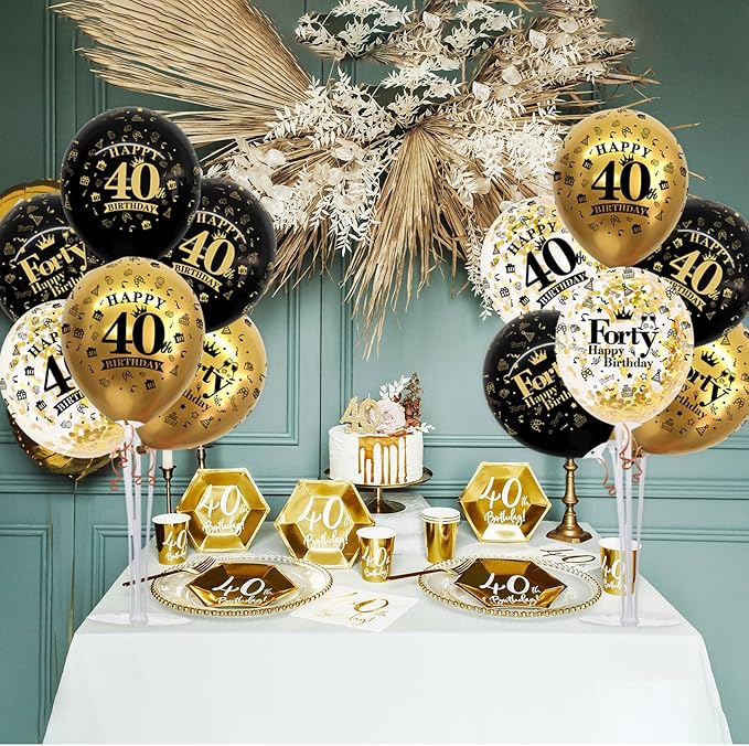 TONIFUL 4 Set Black Gold Balloon Stand Kit - Image 6