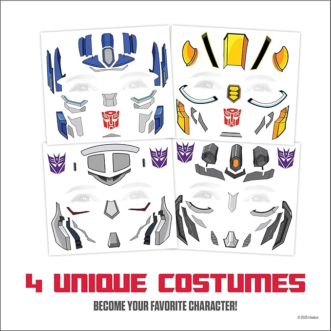 Transformers Costume Face Tattoos – Temporary Tattoo Set - Image 2