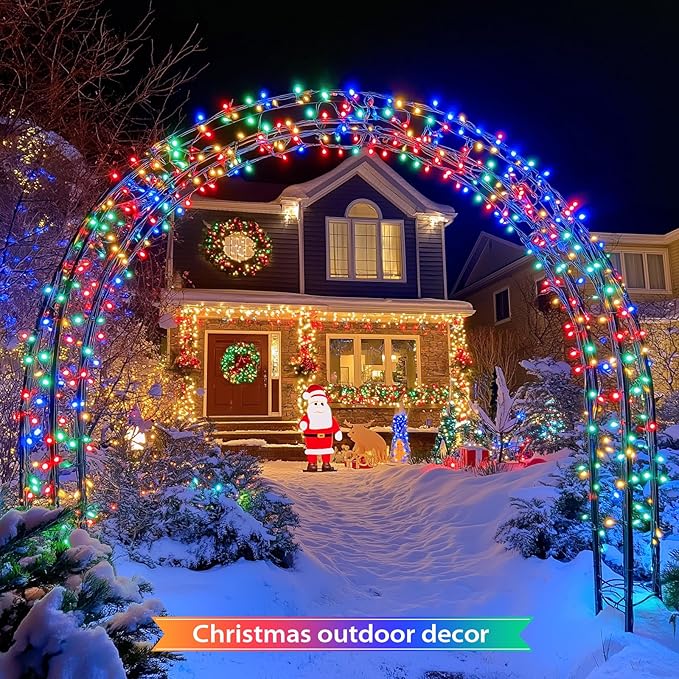 JMEXSUSS 2 Pack Solar String Light 100LED 32.8ft 8 Modes Solar Christmas Lights - Image 4