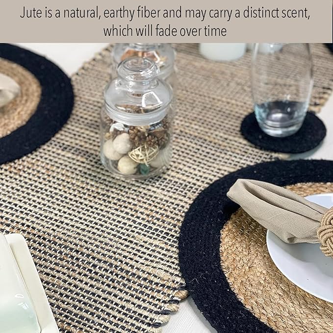 Chardin home Natural Jute Table Runner 13x36 Inch – Vintage Boho Rustic Table - Image 2