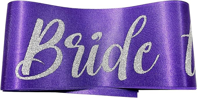 Bride to Be Sash Purple, Bride Sash Bachelorette Party Bridal Shower Sashes - Image 3
