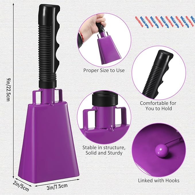 Pelopy 12 Pcs Large Cow Bell 9 '' Cowbell - Image 2