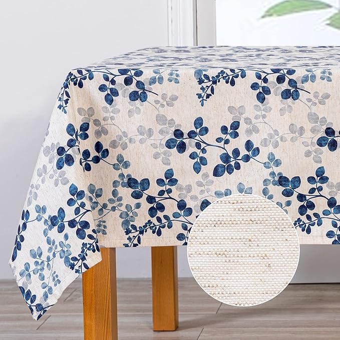 MYSKY HOME Floral Print Rectangle Tablecloth Waterproof Rectangular Table Cloth by MYSKYHOME