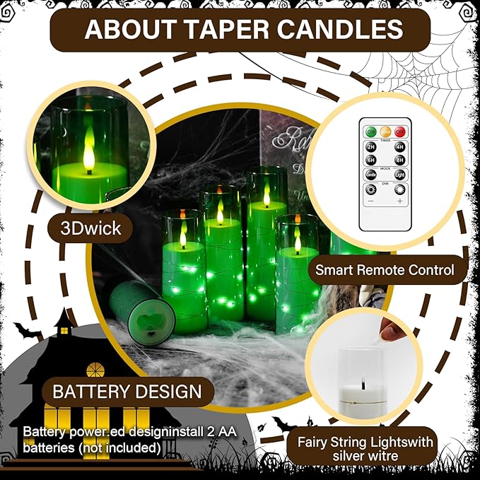 Flameless LED Candles with Timer 9 Pc Flickering Flameless Candles - Image 5