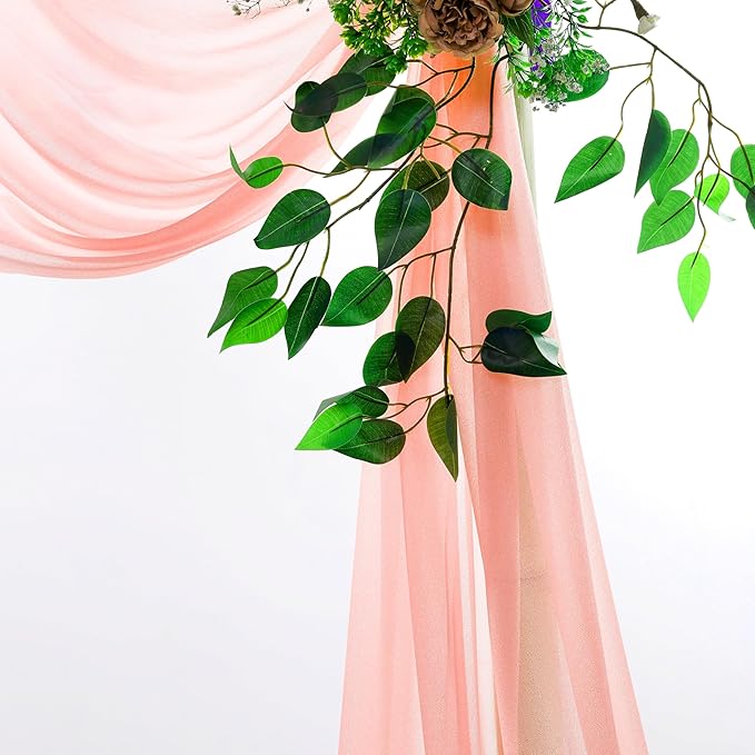 VDS Pack of 2 Panel Wedding Arch Draping Fabric Sheer Chiffon Fabric Drapery - Image 4
