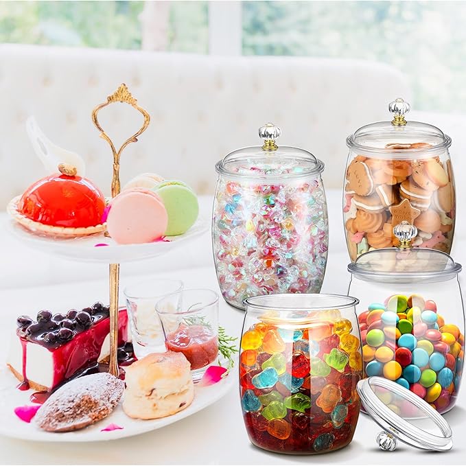 Nuogo 6 Pcs Plastic Candy and Cookie Jar - Image 5