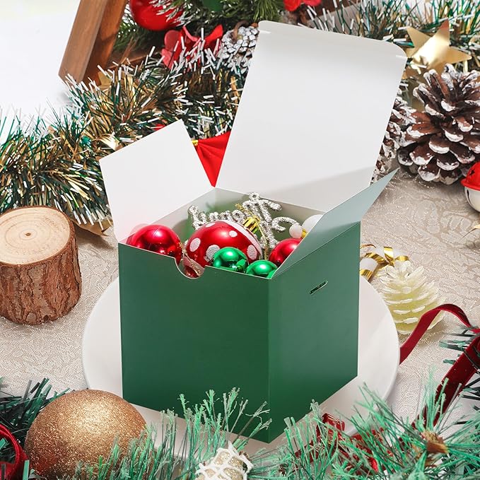 DOYIDE Small Gift Boxes, 20 Pack 5x5x5 Inch Green Elegant Paper Boxes - Image 4
