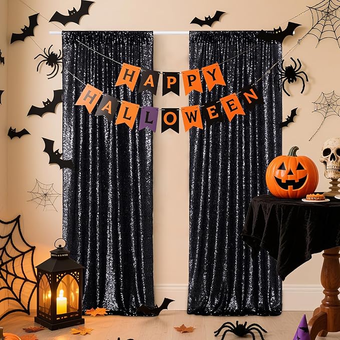 Poise3EHome Black Sequin Backdrop Curtain - Image 7