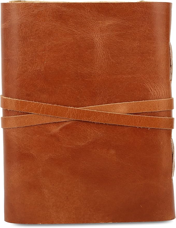 Leather Journal with Lined and Unlined Deckle Edge Paper 8x6 inch and Vintage - Image 5