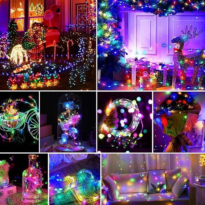 pozzolanas 8 Pack Multicolor Battery Operated String Lights - 7ft Waterproof - Image 6