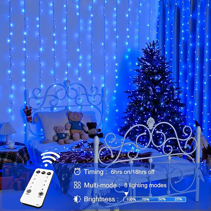 JMEXSUSS 300LED Christmas Curtain Lights - Image 4