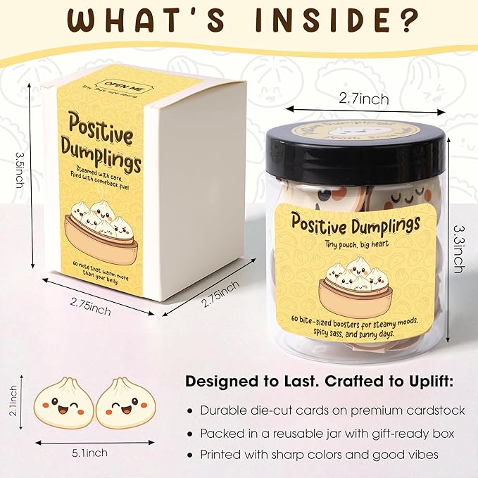 Positive Dumpling Jar – 60 Funny Emotional Uplifting Support Dumplings - Image 2